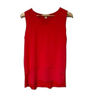 Michael Kors Sleeveless Womens Summer Shirt Top Blouse Sz. M Dark Salmon Red